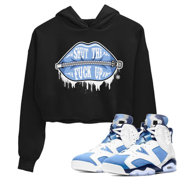 Jordan 6 UNC Sneaker Match Tees Lips Zipper Sneaker Tees Jordan 6 UNC Sneaker Release Tees Women's Shirts