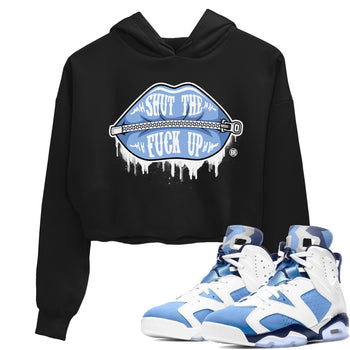 Jordan 6 UNC Sneaker Match Tees Lips Zipper Sneaker Tees Jordan 6 UNC Sneaker Release Tees Women's Shirts