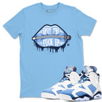 Jordan 6 UNC Sneaker Match Tees Lips Zipper Sneaker Tees Jordan 6 UNC Sneaker Release Tees Unisex Shirts