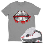 Jordan 9 Fire Red Sneaker Match Tees Lips Zipper Sneaker Tees Jordan 9 Fire Red Sneaker Release Tees Unisex Shirts