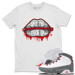 Jordan 9 Fire Red Sneaker Match Tees Lips Zipper Sneaker Tees Jordan 9 Fire Red Sneaker Release Tees Unisex Shirts