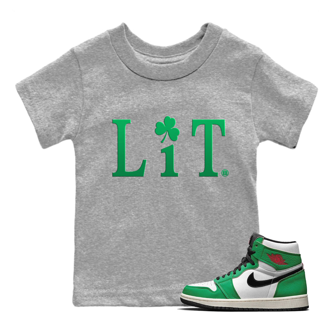 Jordan 1 Lucky Green Sneaker Match Tees Lit Sneaker Tees Jordan 1 Lucky Green Sneaker Release Tees Kids Shirts