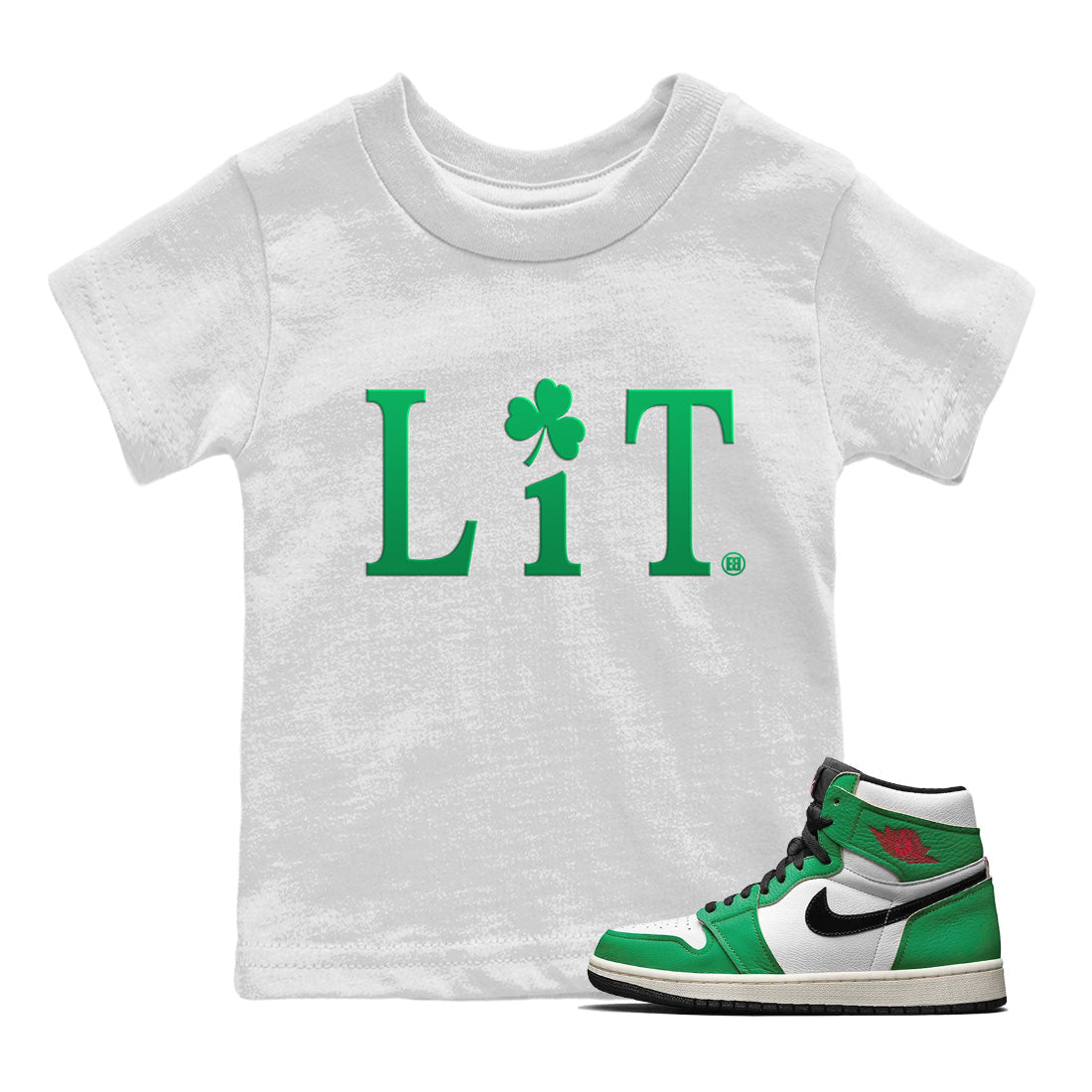 Jordan 1 Lucky Green Sneaker Match Tees Lit Sneaker Tees Jordan 1 Lucky Green Sneaker Release Tees Kids Shirts