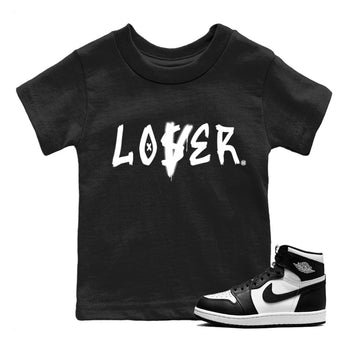 Jordan 1 Black White Sneaker Match Tees Loser Lover Sneaker Tees Jordan 1 Black White Sneaker Release Tees Kids Shirts