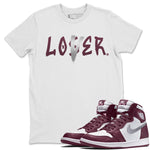 Jordan 1 Bordeaux Sneaker Match Tees Loser Lover Sneaker Tees Jordan 1 Bordeaux Sneaker Release Tees Unisex Shirts