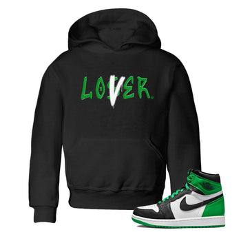 Air Jordan 1 Celtics Sneaker Match Tees Loser Lover Sneaker Tees Air Jordan 1 Lucky Green Celtics Tees Kids Shirts Black 1