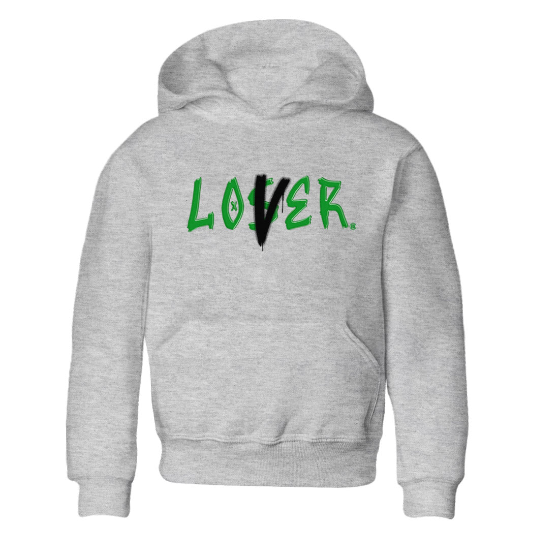 Air Jordan 1 Celtics Sneaker Match Tees Loser Lover Sneaker Tees Air Jordan 1 Lucky Green Celtics Tees Kids Shirts Heather Grey 2