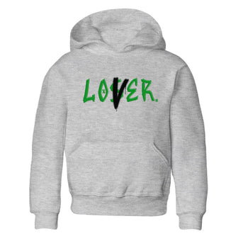 Air Jordan 1 Celtics Sneaker Match Tees Loser Lover Sneaker Tees Air Jordan 1 Lucky Green Celtics Tees Kids Shirts Heather Grey 2