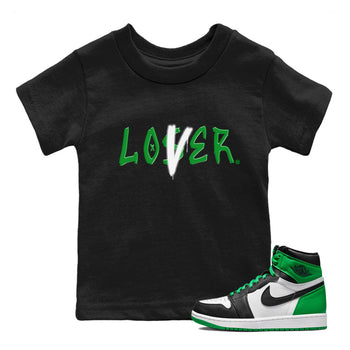 Air Jordan 1 Celtics Sneaker Match Tees Loser Lover Sneaker Tees Air Jordan 1 Lucky Green Celtics Tees Kids Shirts Black 1