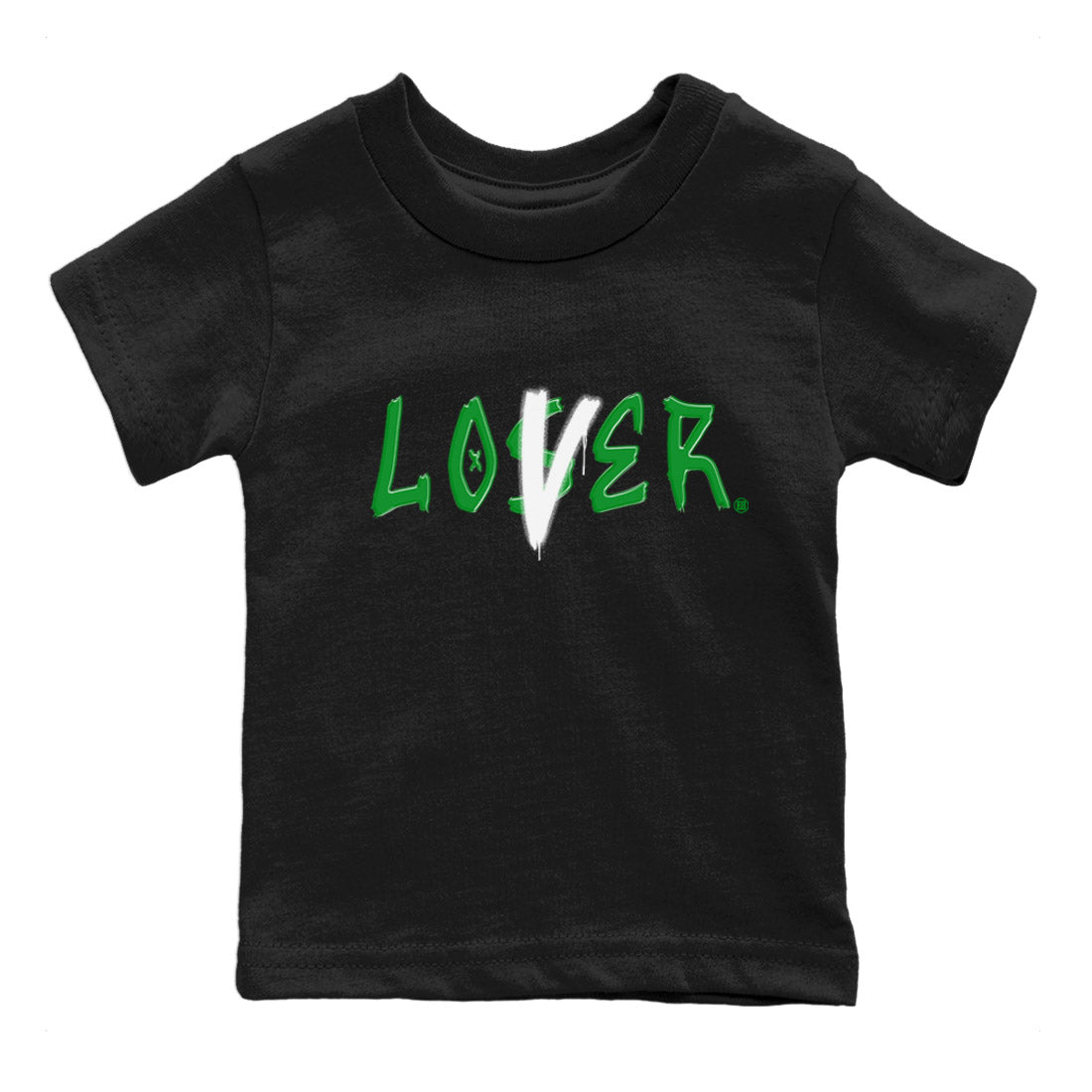 Air Jordan 1 Celtics Sneaker Match Tees Loser Lover Sneaker Tees Air Jordan 1 Lucky Green Celtics Tees Kids Shirts Black 2