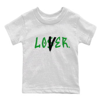 Air Jordan 1 Celtics Sneaker Match Tees Loser Lover Sneaker Tees Air Jordan 1 Lucky Green Celtics Tees Kids Shirts White 2