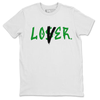 Air Jordan 1 Celtics Sneaker Match Tees Loser Lover Sneaker Tees Air Jordan 1 Lucky Green Celtics Tees Unisex Shirts White 2