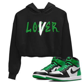 Air Jordan 1 Celtics Sneaker Match Tees Loser Lover Sneaker Tees Air Jordan 1 Lucky Green Celtics Tees Women's Shirts Black 1