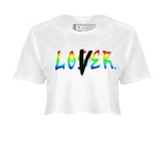 Air Jordan 1 X J Balvin shirt to match jordans Loser Lover sneaker tees Air Jordan 1 X J Balvin SNRT Sneaker Release Tees LGBT Pride T-Shirt White 2 Crop T-Shirt