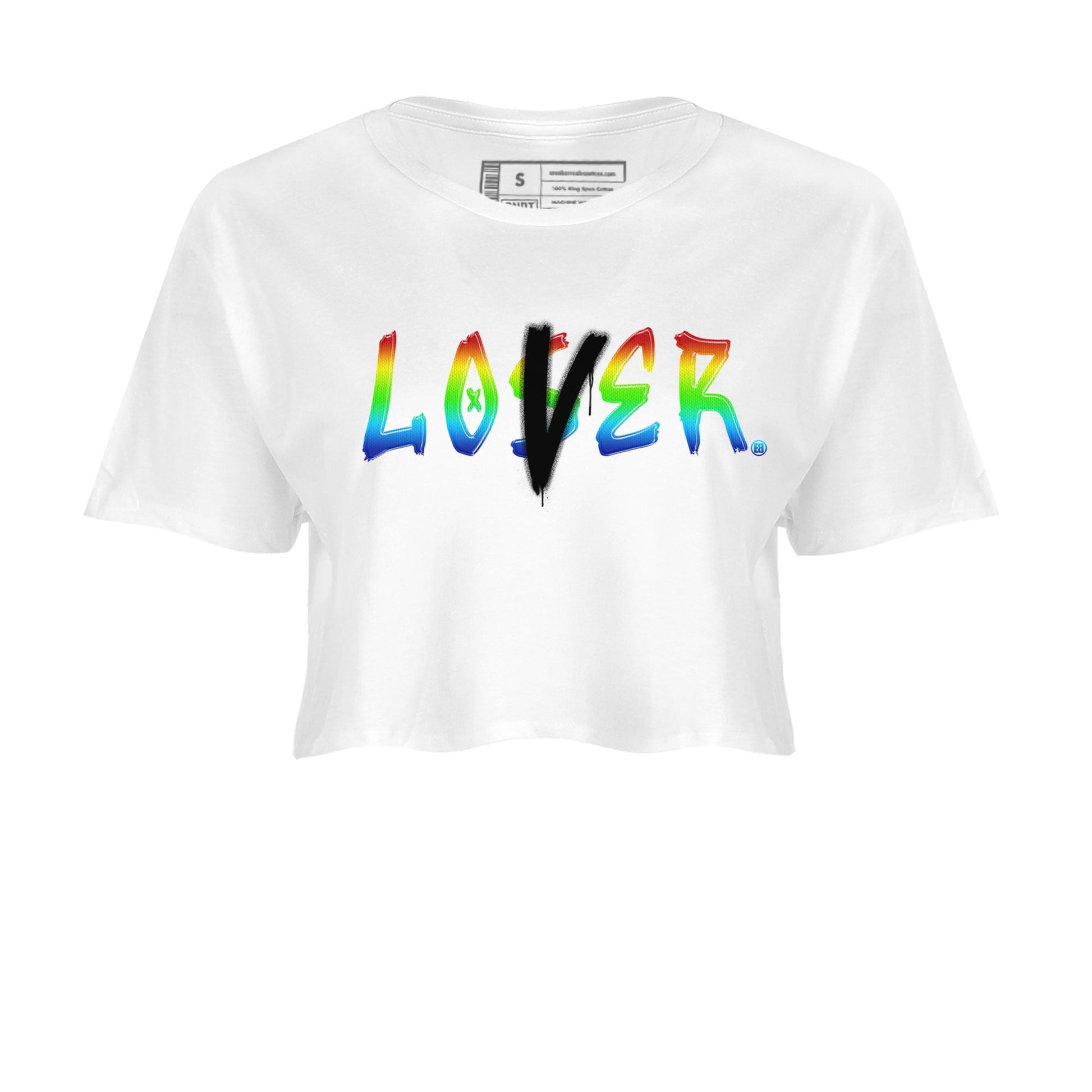Air Jordan 1 X J Balvin shirt to match jordans Loser Lover sneaker tees Air Jordan 1 X J Balvin SNRT Sneaker Release Tees LGBT Pride T-Shirt White 2 Crop T-Shirt