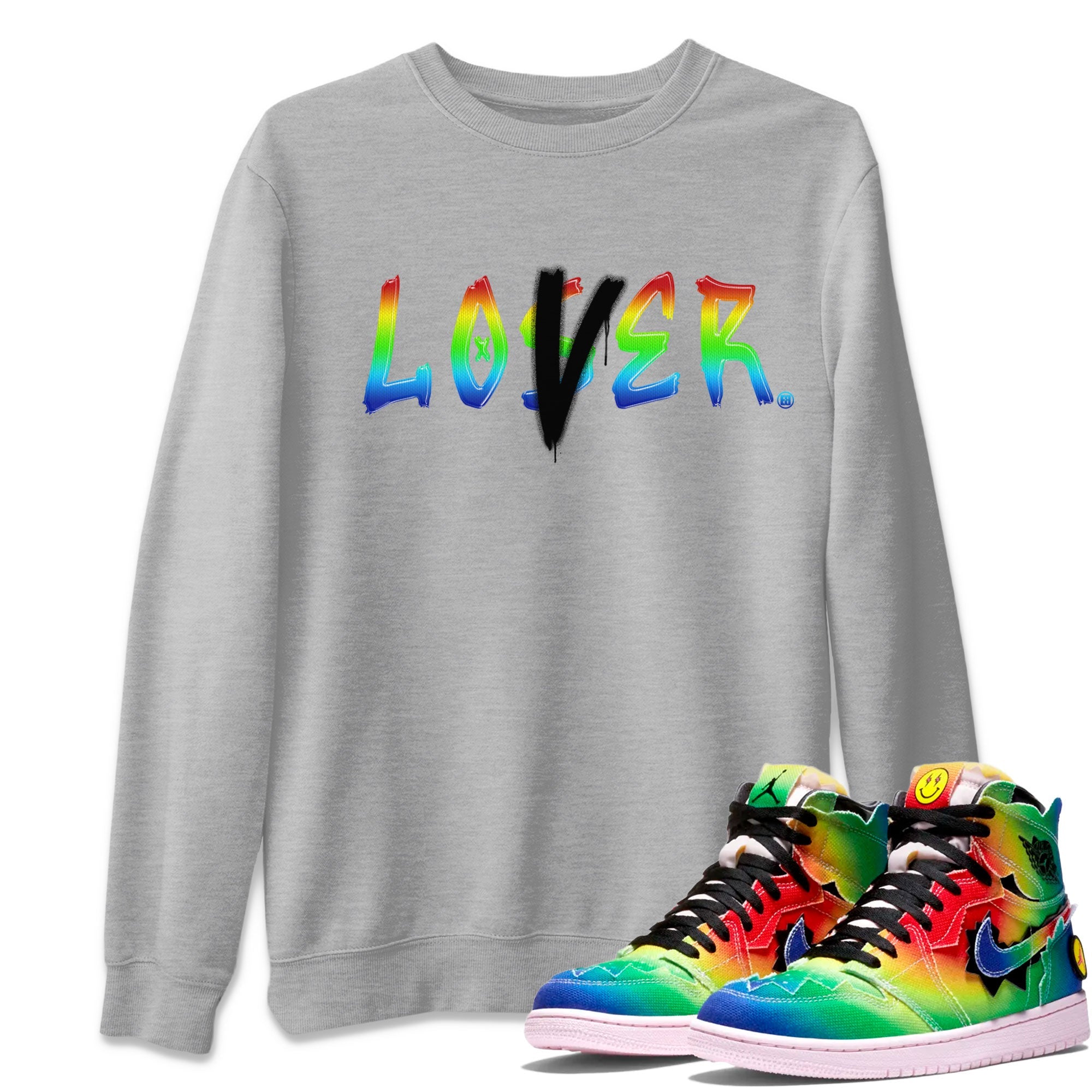 Air Jordan 1 X J Balvin shirt to match jordans Loser Lover sneaker tees Air Jordan 1 X J Balvin SNRT Sneaker Release Tees LGBT Pride T-Shirt Unisex Heather Grey 1 T-Shirt