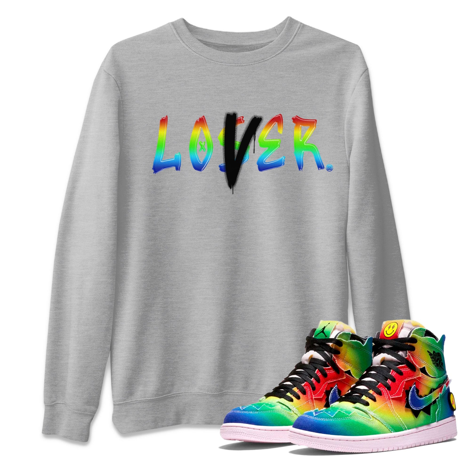 Air Jordan 1 X J Balvin shirt to match jordans Loser Lover sneaker tees Air Jordan 1 X J Balvin SNRT Sneaker Release Tees LGBT Pride T-Shirt Unisex Heather Grey 1 T-Shirt