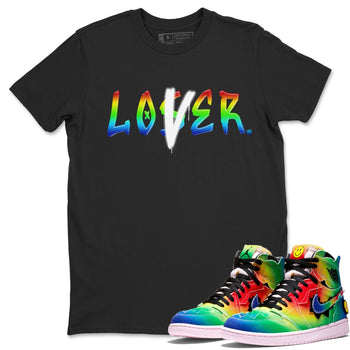 Air Jordan 1 X J Balvin shirt to match jordans Loser Lover sneaker tees Air Jordan 1 X J Balvin SNRT Sneaker Release Tees LGBT Pride T-Shirt Unisex Black 1 T-Shirt
