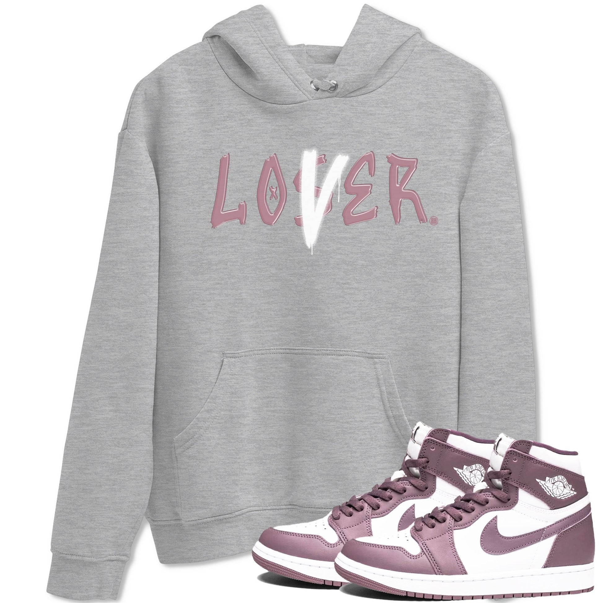 Air Jordan 1 Mauve shirt to match jordans Loser Lover sneaker tees 1s High OG Mauve SNRT Sneaker Tees Unisex Streetwear Clothing Heather Grey 1 T-Shirt