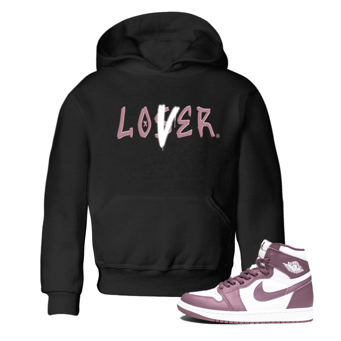 Air Jordan 1 Mauve shirt to match jordans Loser Lover sneaker tees 1s High OG Mauve SNRT Sneaker Tees Baby Toddler Black 1 T-Shirt