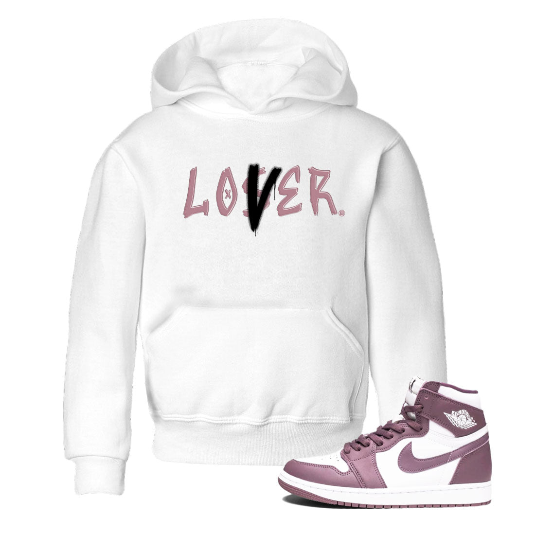 Air Jordan 1 Mauve shirt to match jordans Loser Lover sneaker tees 1s High OG Mauve SNRT Sneaker Tees Baby Toddler White 1 T-Shirt