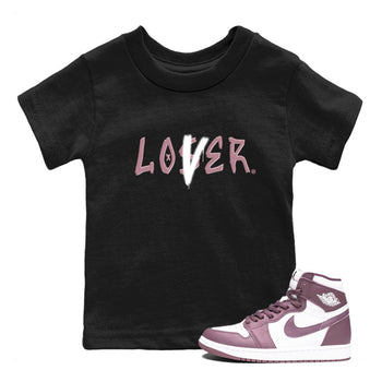 Air Jordan 1 Mauve shirt to match jordans Loser Lover sneaker tees 1s High OG Mauve SNRT Sneaker Tees Baby Toddler Black 1 T-Shirt
