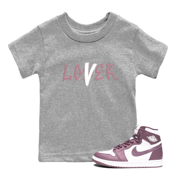Air Jordan 1 Mauve shirt to match jordans Loser Lover sneaker tees 1s High OG Mauve SNRT Sneaker Tees Baby Toddler Heather Grey 1 T-Shirt
