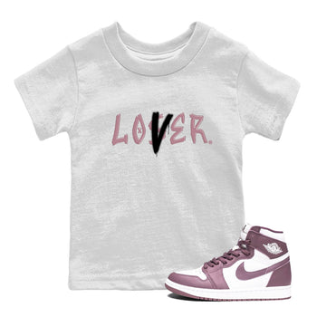 Air Jordan 1 Mauve shirt to match jordans Loser Lover sneaker tees 1s High OG Mauve SNRT Sneaker Tees Baby Toddler White 1 T-Shirt