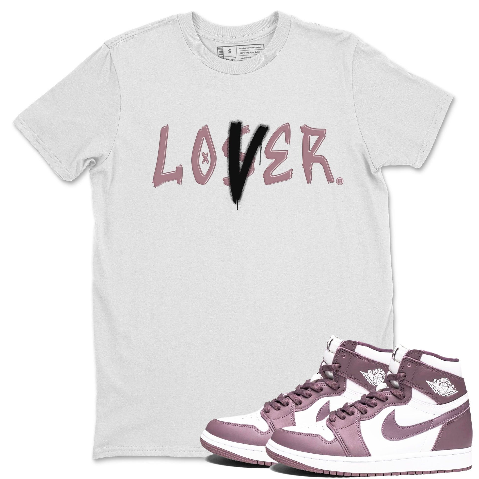 Air Jordan 1 Mauve shirt to match jordans Loser Lover sneaker tees 1s High OG Mauve SNRT Sneaker Tees Unisex Streetwear Clothing White 1 T-Shirt