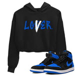 AJ1 Retro Royal Reimagined shirt to match jordans Loser Lover sneaker tees Air Jordan 1 Royal Reimagined SNRT Sneaker Tees Casual Crew Neck T-Shirt Black 1 Crop T-Shirt