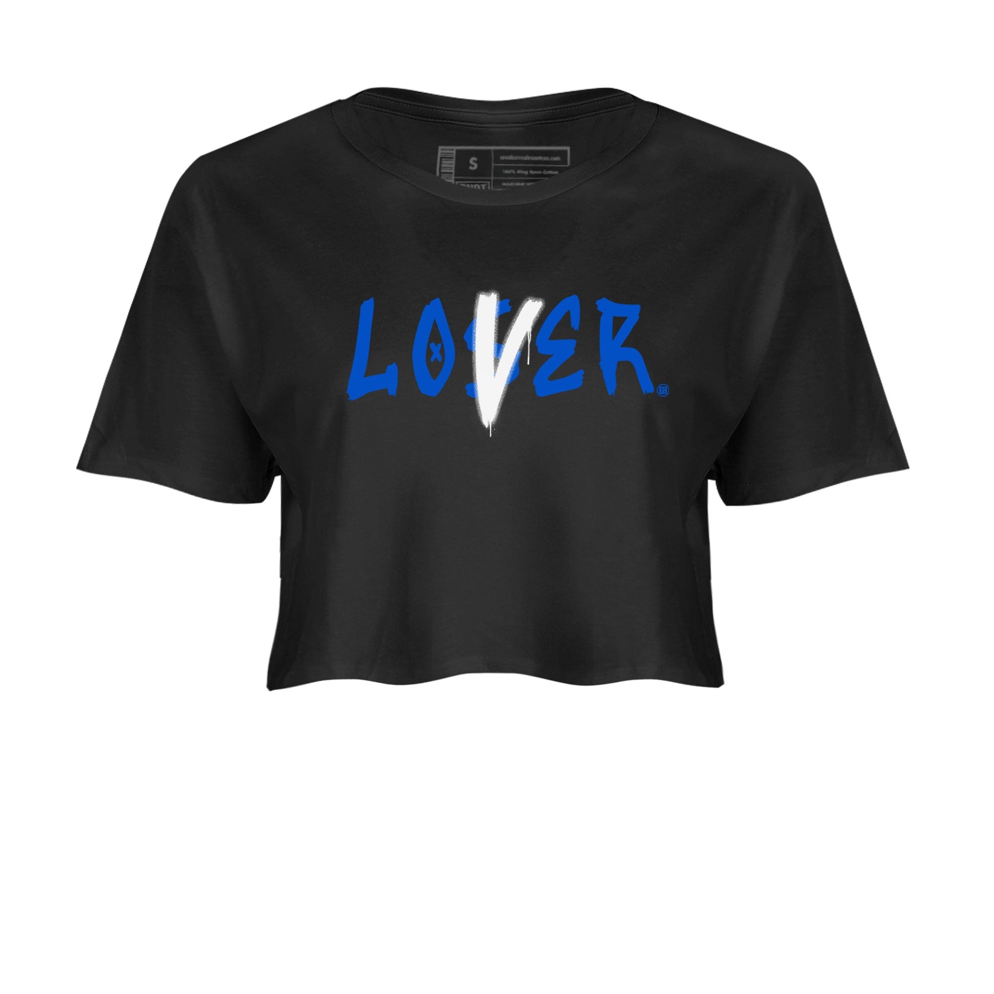 AJ1 Retro Royal Reimagined shirt to match jordans Loser Lover sneaker tees Air Jordan 1 Royal Reimagined SNRT Sneaker Tees Casual Crew Neck T-Shirt Black 2 Crop T-Shirt