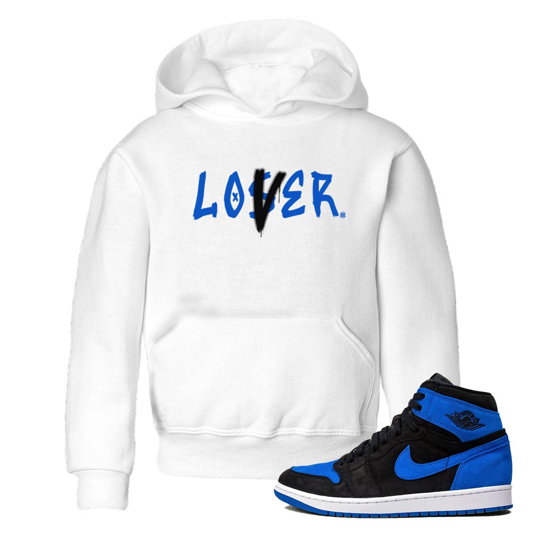 AJ1 Retro Royal Reimagined shirt to match jordans Loser Lover sneaker tees Air Jordan 1 Royal Reimagined SNRT Sneaker Tees Casual Crew Neck T-Shirt Baby Toddler White 1 T-Shirt