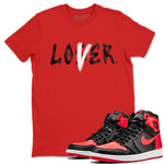 Air Jordan 1 Satin Bred Sneaker Match Tees Loser Lover Sneaker Tees Jordan 1 High OG Satin Bred Sneaker Release Tees Unisex Shirts Red 1