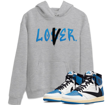 Air Jordan 1 Travis Scott Fragment Sneaker Match Tees Loser Lover Sneaker Tees Air Jordan 1 High x Travis Scott x Fragment Sneaker Release Tees Unisex Shirts Heather Grey 1
