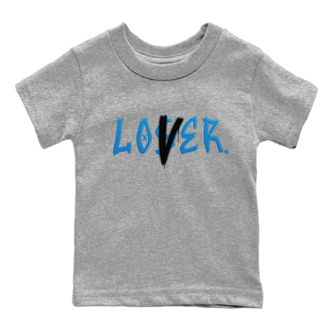 Air Jordan 1 Travis Scott Fragment Sneaker Match Tees Loser Lover Sneaker Tees Air Jordan 1 High x Travis Scott x Fragment Sneaker Release Tees Kids Shirts Heather Grey 2