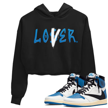 Air Jordan 1 Travis Scott Fragment Sneaker Match Tees Loser Lover Sneaker Tees Air Jordan 1 High x Travis Scott x Fragment Sneaker Release Tees Women's Shirts Black 1