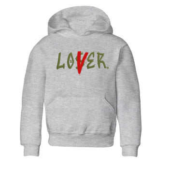 Air Jordan 1 Travis Scott Olive Sneaker Match Tees Loser Lover Sneaker Tees Air Jordan 1 Low x Travis Scott x Olive Sneaker Release Tees Kids Shirts Heather Grey 2