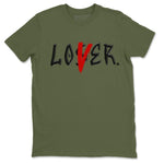 Air Jordan 1 Travis Scott Olive Sneaker Match Tees Loser Lover Sneaker Tees Air Jordan 1 Low x Travis Scott x Olive Sneaker Release Tees Unisex Shirts Military Green 2