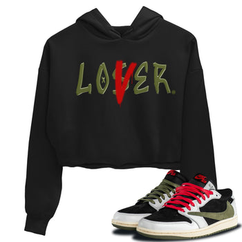 Air Jordan 1 Travis Scott Olive Sneaker Match Tees Loser Lover Sneaker Tees Air Jordan 1 Low x Travis Scott x Olive Sneaker Release Tees Women's Shirts Black 1