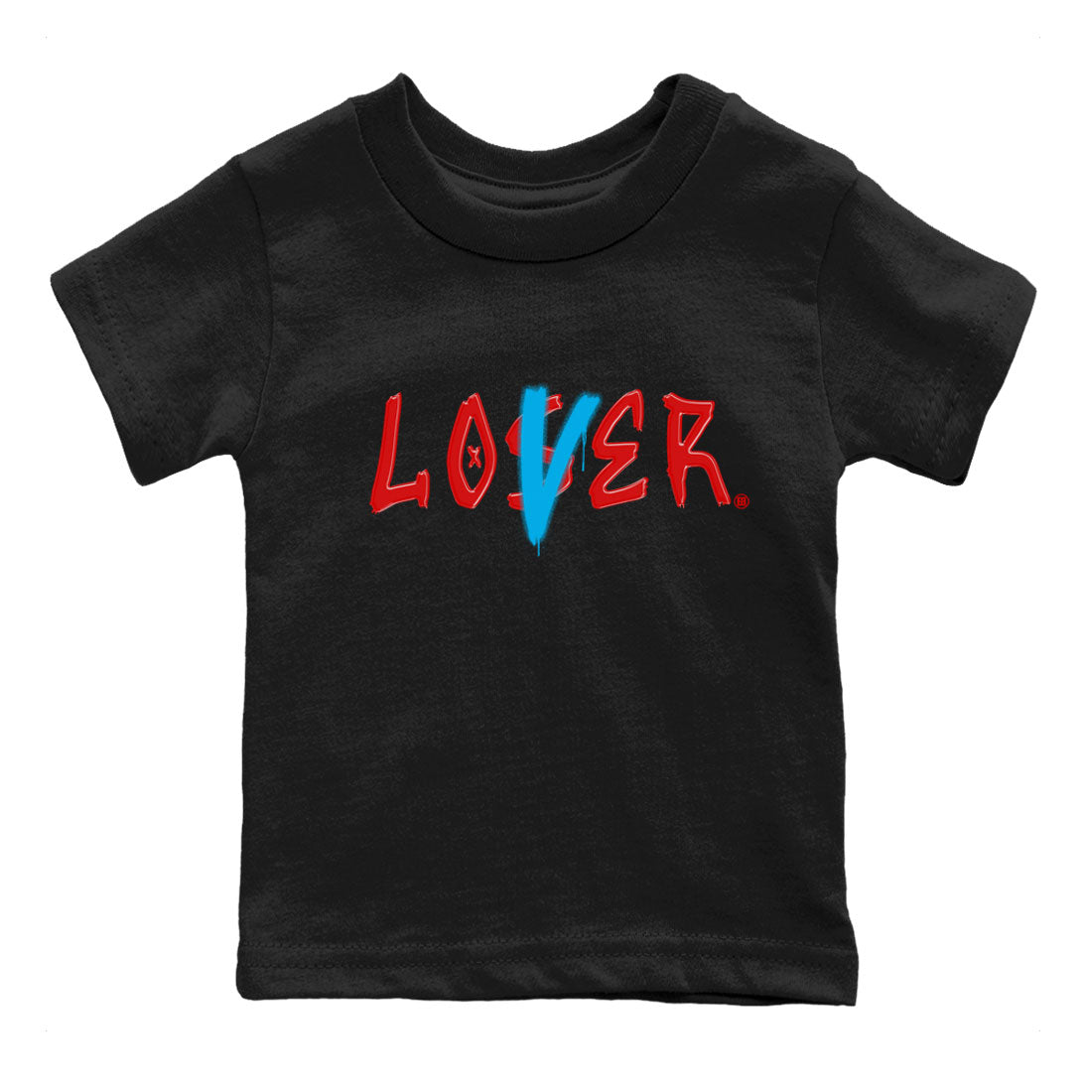 Air Jordan 1 UNC to Chicago Sneaker Match Tees Loser Lover Sneaker Tees Jordan 1 Low OG WMNS UNC to Chicago SNRT Sneaker Release Tees Kids and Baby Youth Shirts Black 2