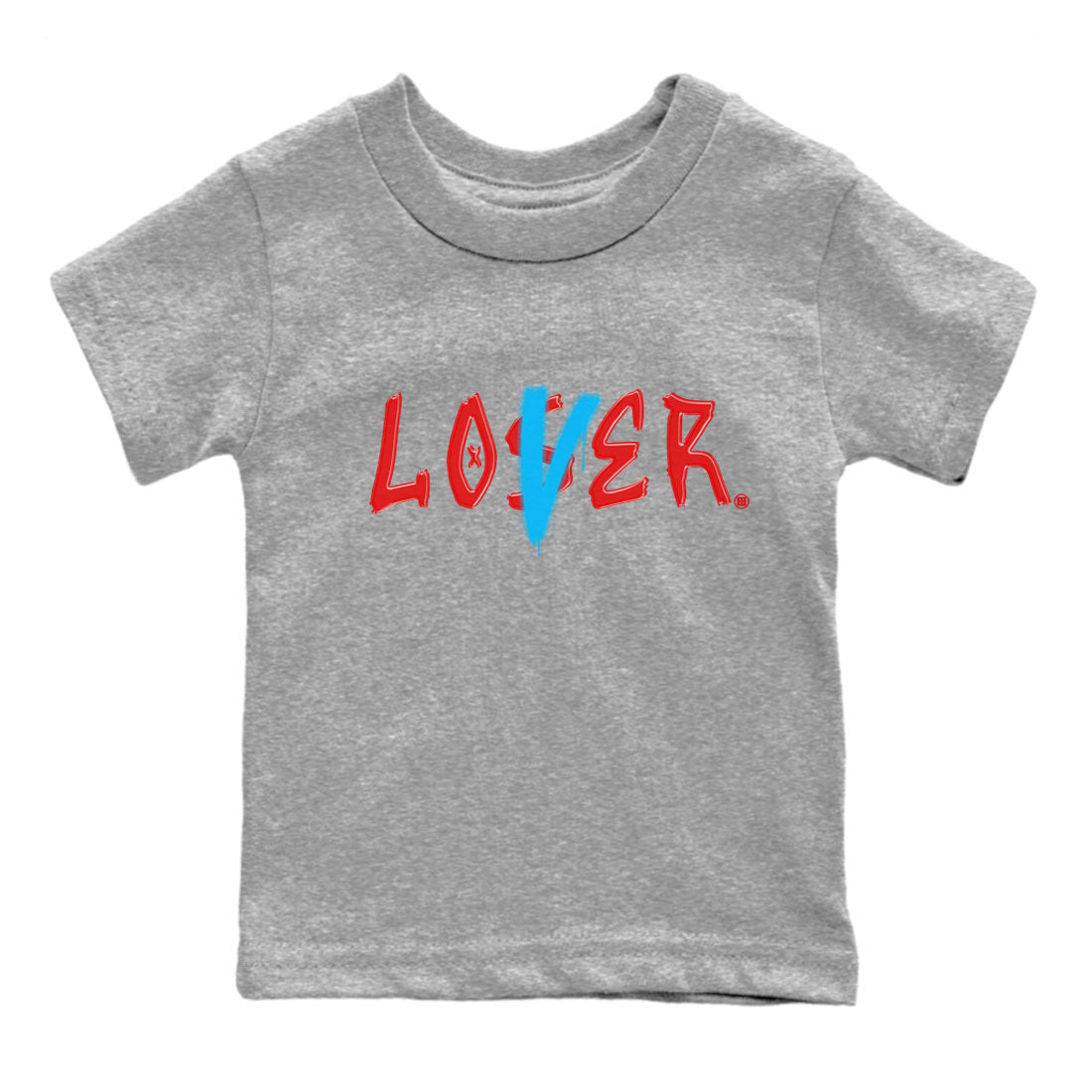 Air Jordan 1 UNC to Chicago Sneaker Match Tees Loser Lover Sneaker Tees Jordan 1 Low OG WMNS UNC to Chicago SNRT Sneaker Release Tees Kids and Baby Youth Shirts Heather Grey 2