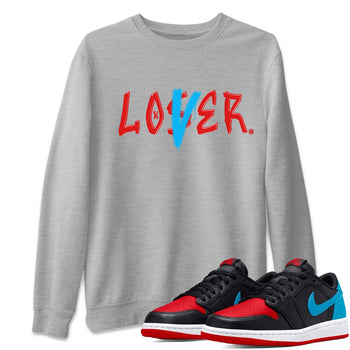 Air Jordan 1 UNC to Chicago Sneaker Match Tees Loser Lover Sneaker Tees Jordan 1 Low OG WMNS UNC to Chicago SNRT Sneaker Release Tees Unisex Shirts Heather Grey 1