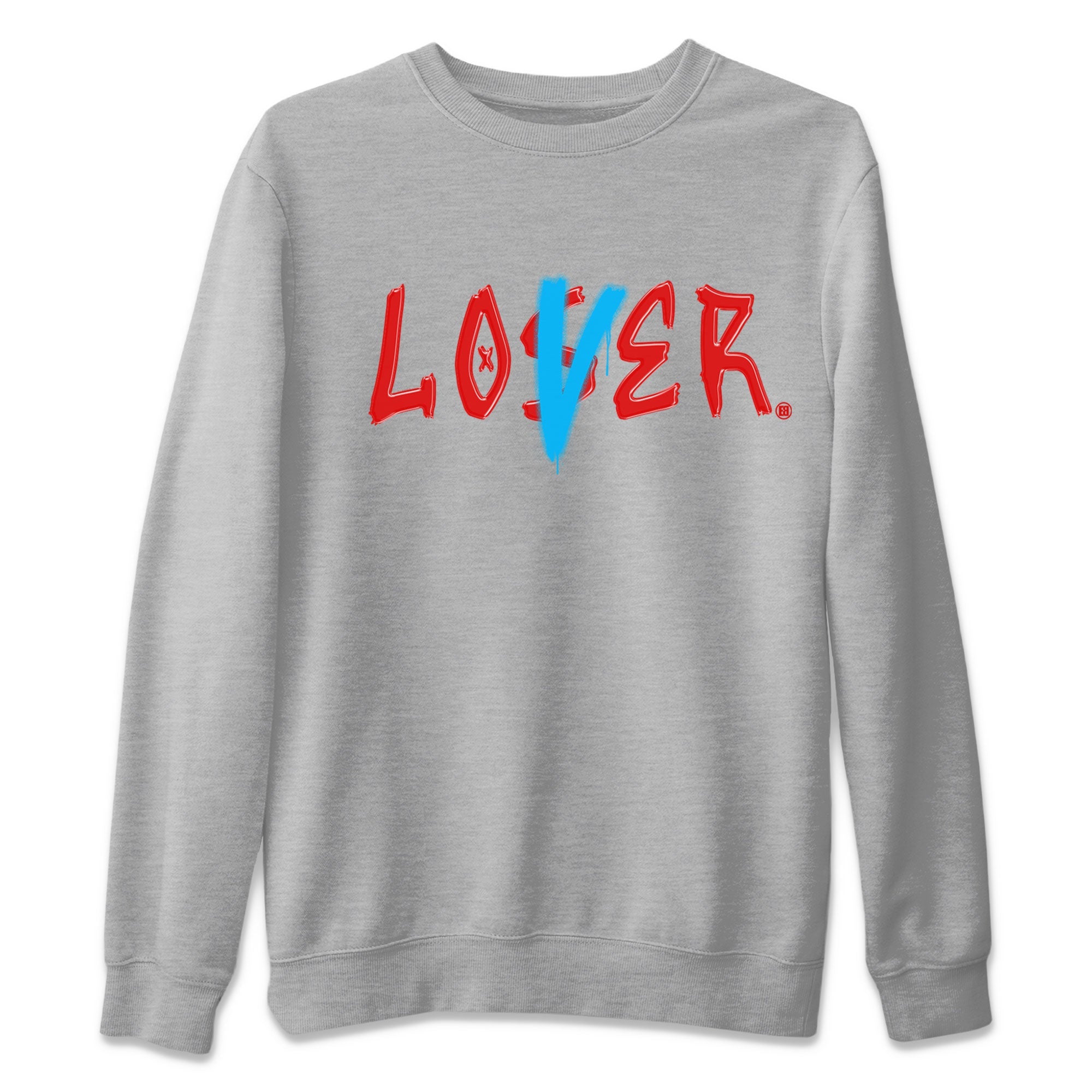 Air Jordan 1 UNC to Chicago Sneaker Match Tees Loser Lover Sneaker Tees Jordan 1 Low OG WMNS UNC to Chicago SNRT Sneaker Release Tees Unisex Shirts Heather Grey 2