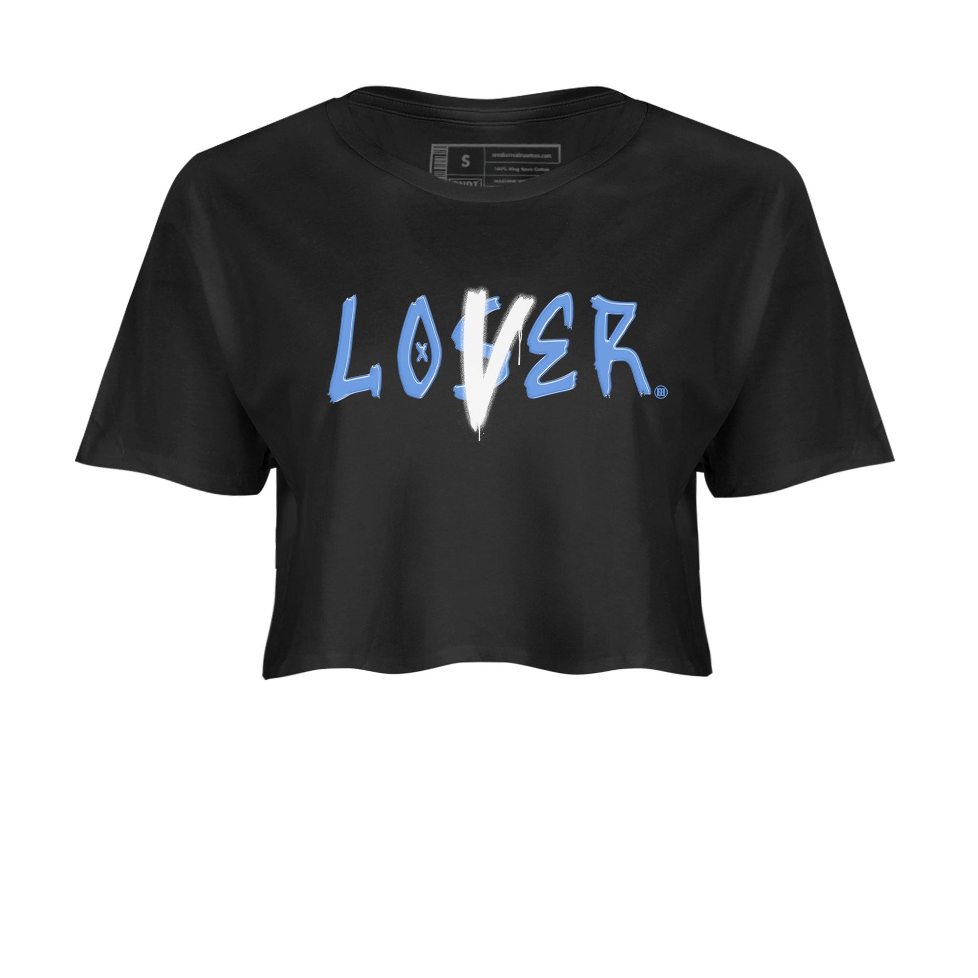 Air Jordan 1 UNC Toe shirt to match jordans Loser Lover sneaker tees Air Jordan 1 Retro High OG UNC Toe SNRT Sneaker Release Tees Black 2 Crop T-Shirt
