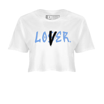 Air Jordan 1 UNC Toe shirt to match jordans Loser Lover sneaker tees Air Jordan 1 Retro High OG UNC Toe SNRT Sneaker Release Tees White 2 Crop T-Shirt