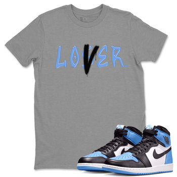 Air Jordan 1 UNC Toe shirt to match jordans Loser Lover sneaker tees Air Jordan 1 Retro High OG UNC Toe SNRT Sneaker Release Tees Unisex Heather Grey 1 T-Shirt