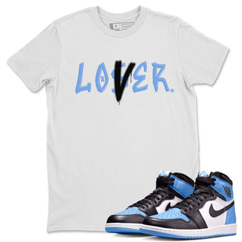 Air Jordan 1 UNC Toe shirt to match jordans Loser Lover sneaker tees Air Jordan 1 Retro High OG UNC Toe SNRT Sneaker Release Tees Unisex White 1 T-Shirt