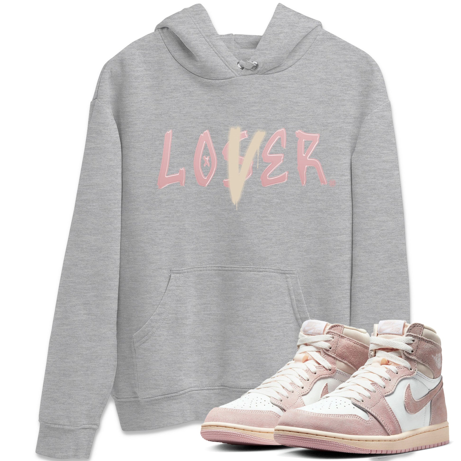 Air Jordan 1 Washed Pink Sneaker Match Tees Loser Lover Sneaker Tees Air Jordan 1 High OG WMNS Washed Pink Sneaker Release Tees Unisex Shirts Heather Grey 1