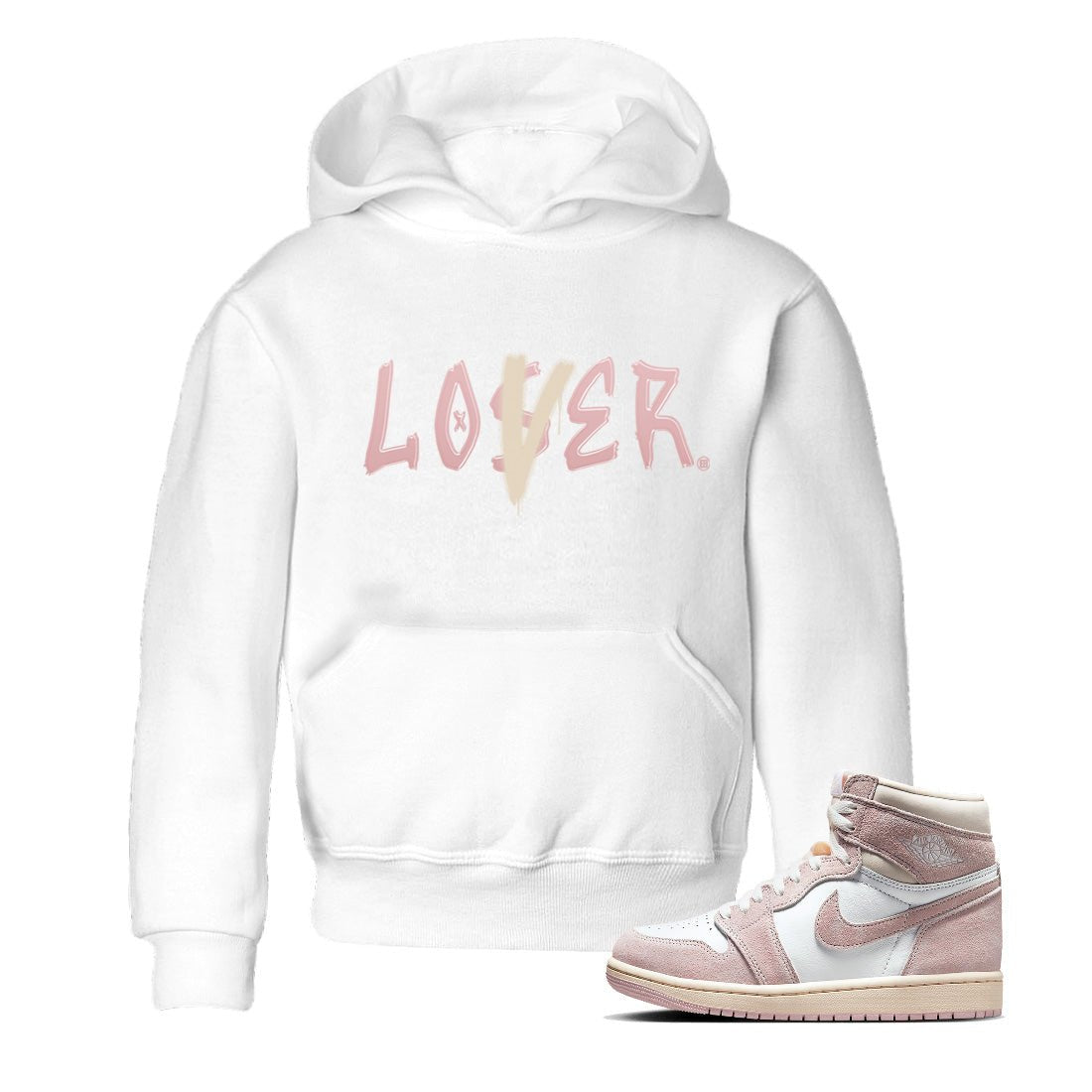 Air Jordan 1 Washed Pink Sneaker Match Tees Loser Lover Sneaker Tees Air Jordan 1 High OG WMNS Washed Pink Sneaker Release Tees Kids Shirts White 1