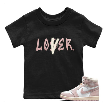 Air Jordan 1 Washed Pink Sneaker Match Tees Loser Lover Sneaker Tees Air Jordan 1 High OG WMNS Washed Pink Sneaker Release Tees Kids Shirts Black 1